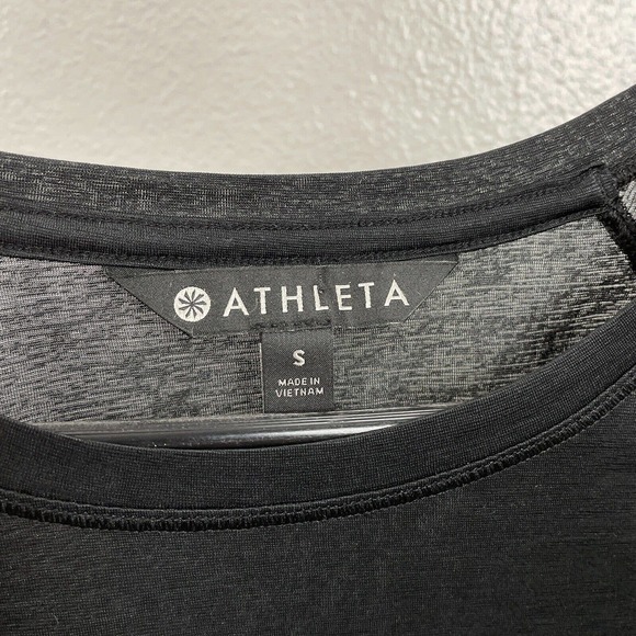 Athleta Vapor T-Shirt S Black Sheer Lightweight Breathable Crew Neck - Picture 10 of 10